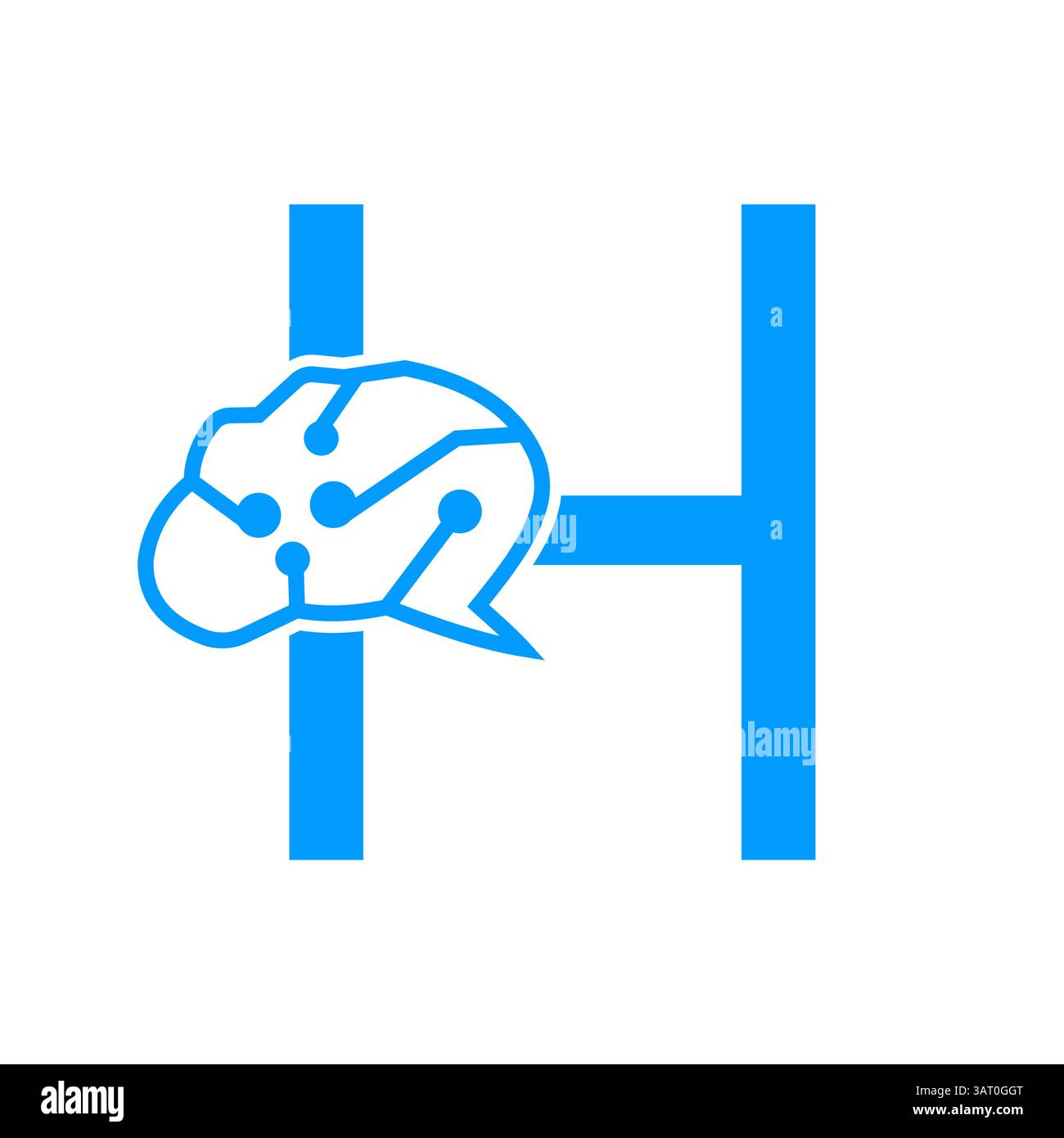 Letter H Brain Logo Design Vector Template Stock Vector