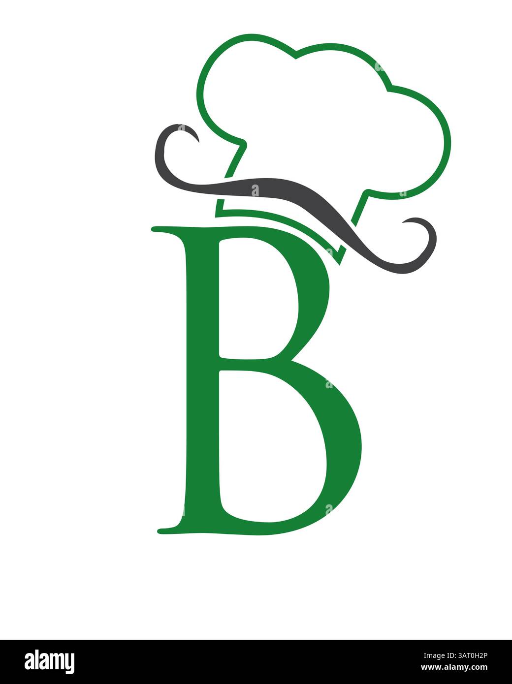 Initial Letter B Chef Hat Symbol For Restaurant Logo Design Vector Template Stock Vector