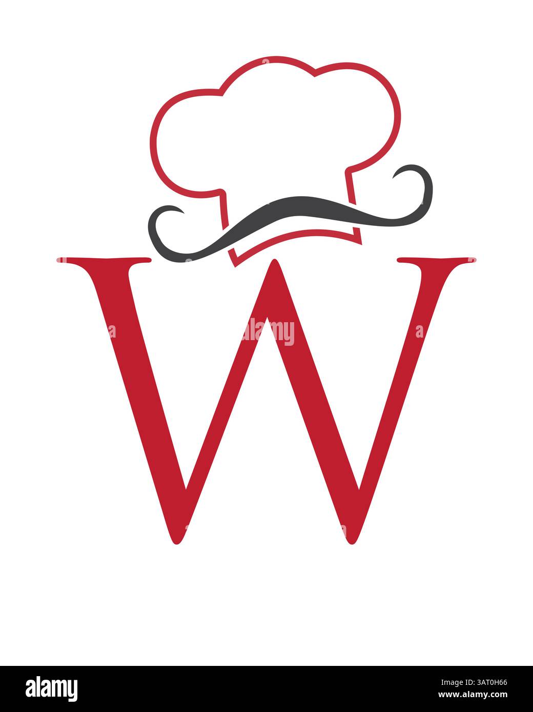 Initial Letter W Chef Hat Symbol For Restaurant Logo Design Vector Template Stock Vector