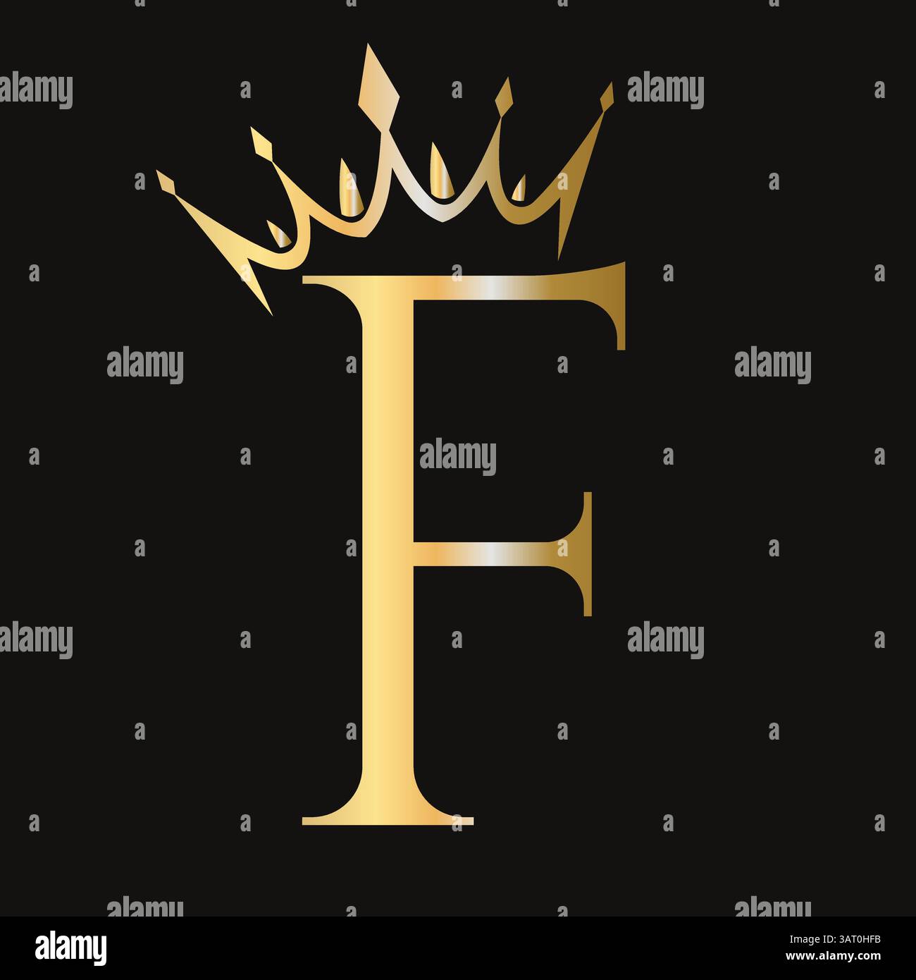 Letter F Crown Logo Concept For Fashion and Beauty Symbol Vector ...
