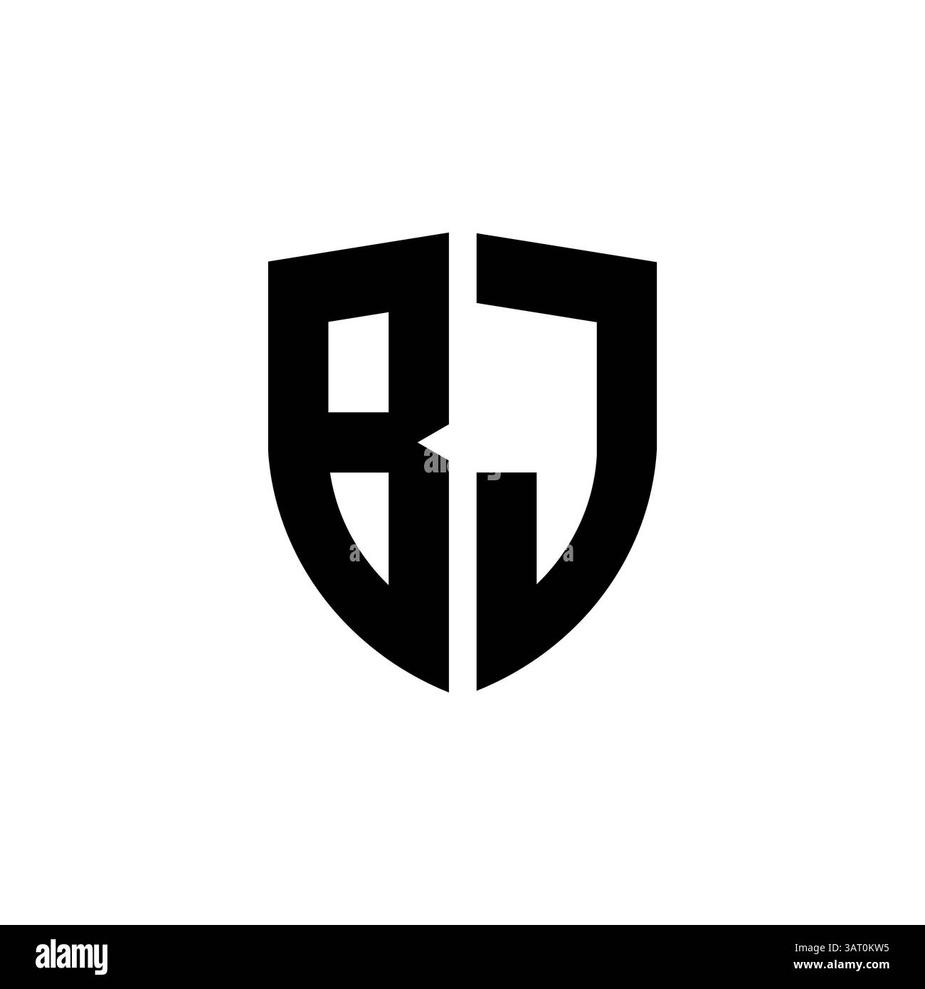 Letter bj or jb logo template Stock Vector