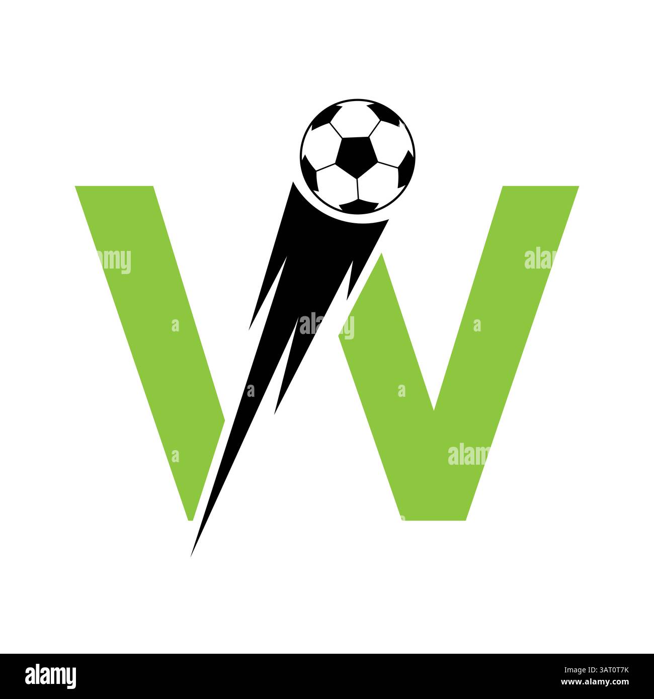 Initial Letter W Soccer Logo Design With Speed Symbol. Football Logo ...