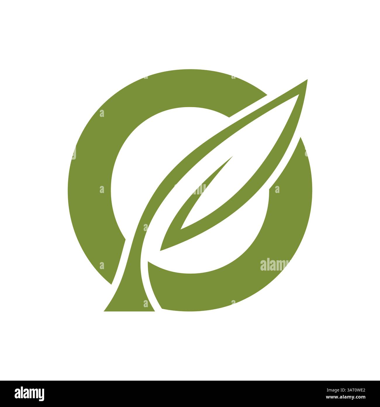 Initial Letter O Leaf Logo Design. Ecology Symbol Vector Template Stock Vector