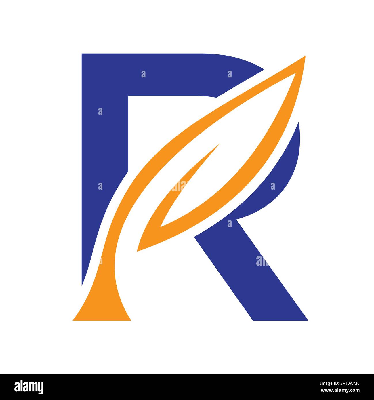 Initial Letter R Leaf Logo Design. Ecology Symbol Vector Template Stock Vector