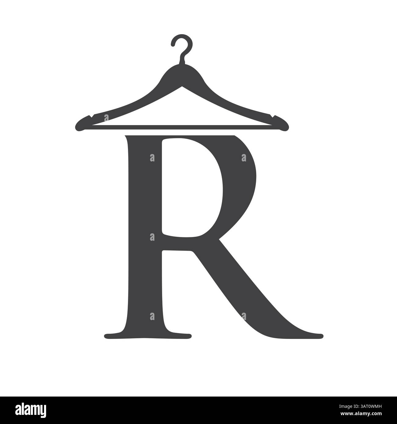 Letter R Laundry Logo Concept With Hanger Symbol For Cleaning Service ...