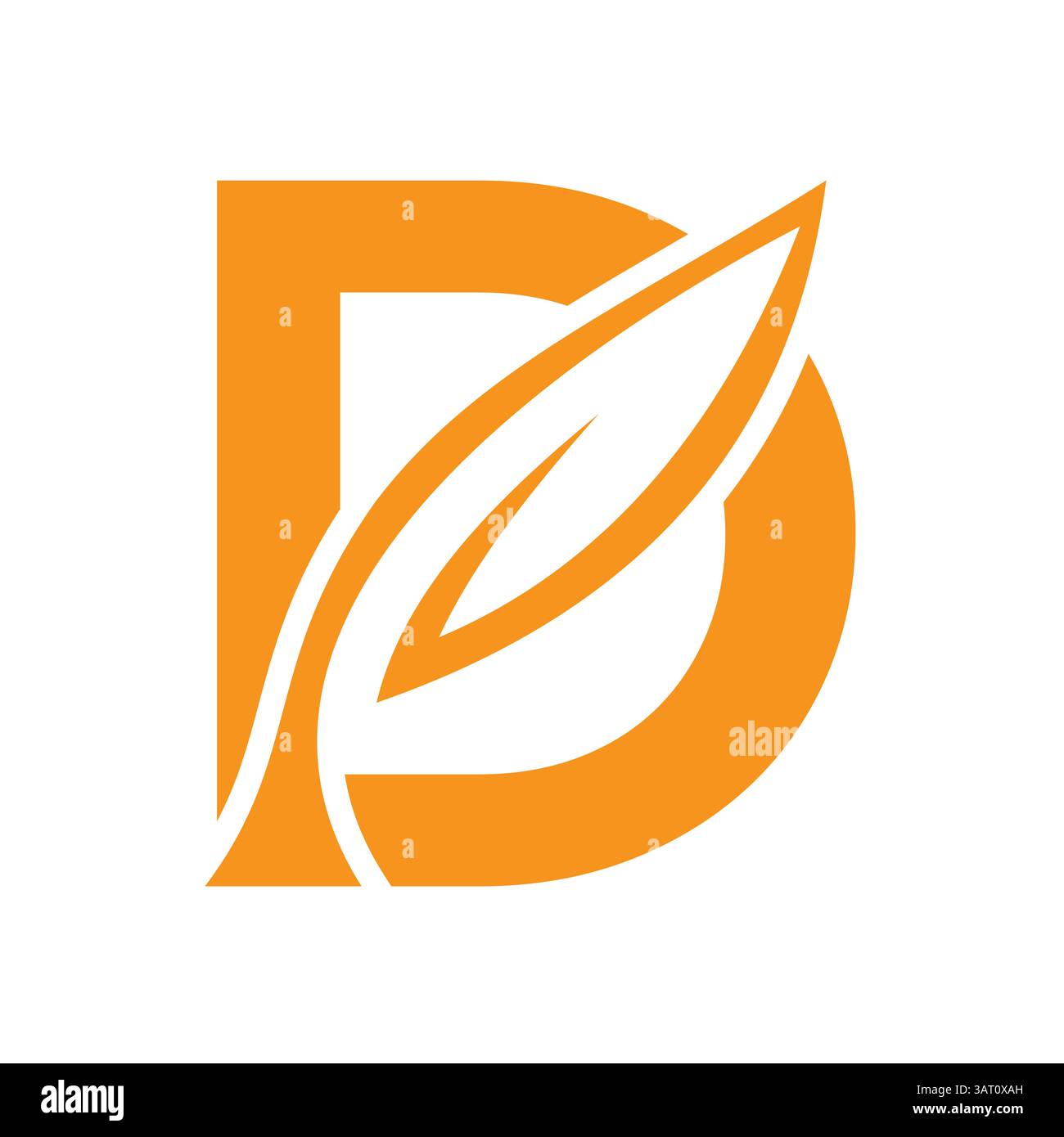 Initial Letter D Leaf Logo Design. Ecology Symbol Vector Template Stock Vector
