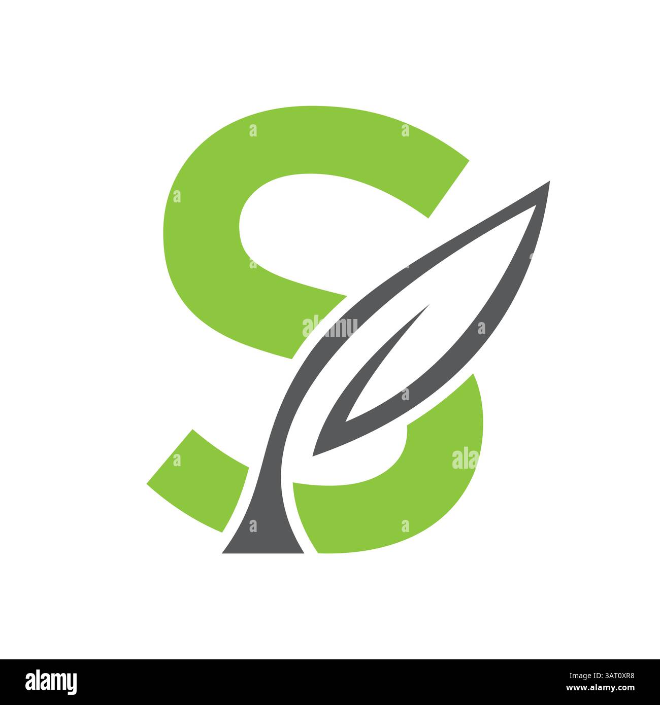 Initial Letter S Leaf Logo Design. Ecology Symbol Vector Template Stock Vector