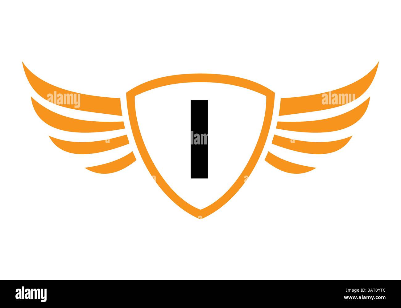 Wing Logo On Letter I Alphabet For Transportation Logo Symbol Stock ...