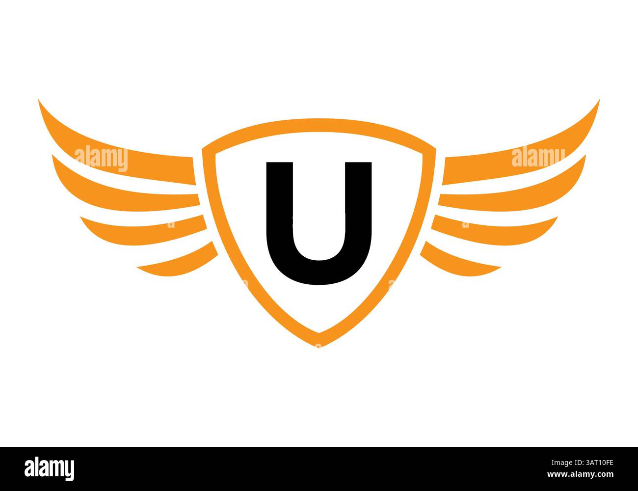 Wing Logo On Letter U Alphabet For Transportation Logo Symbol Stock ...