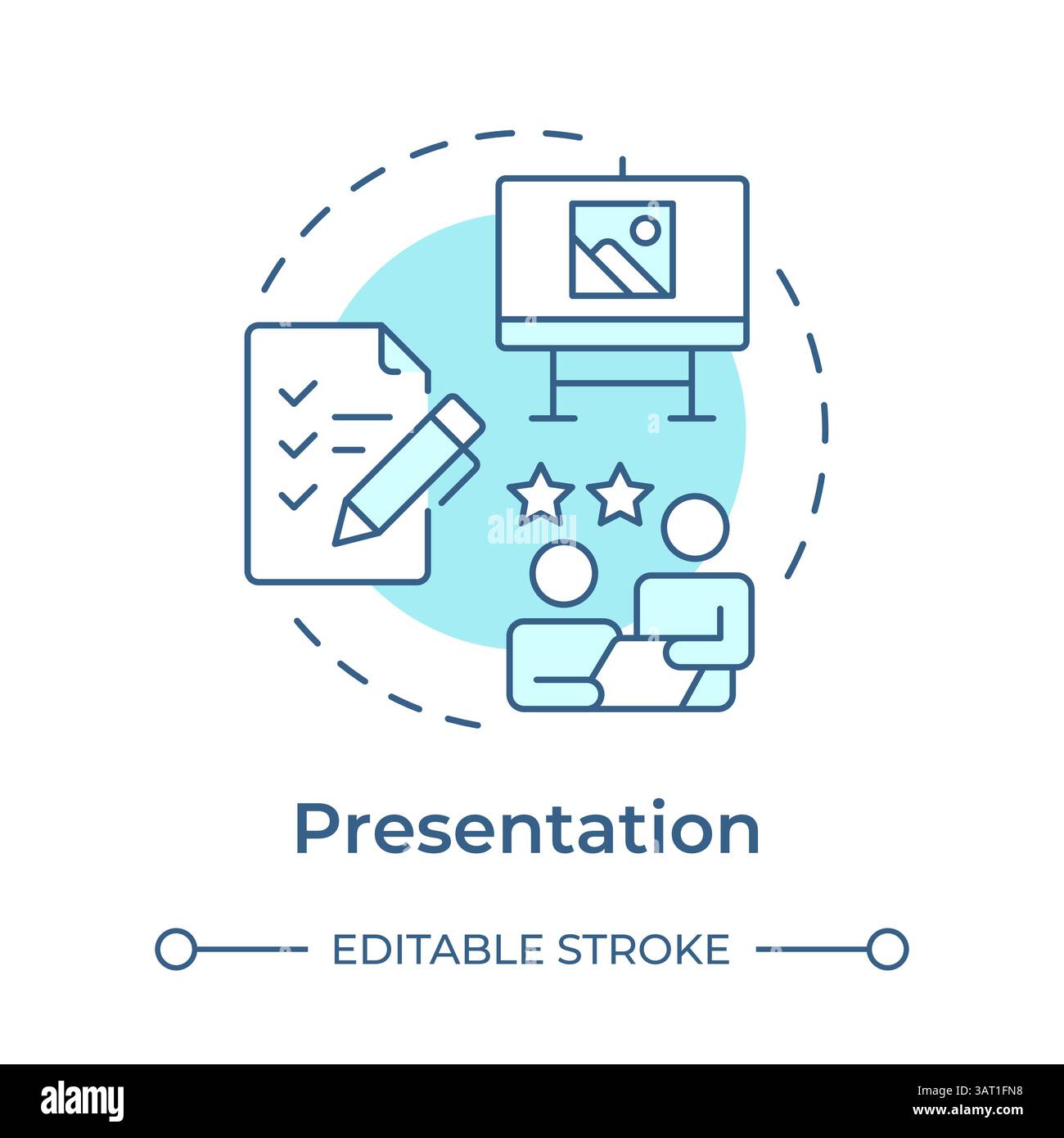 Presentation soft blue concept icon Stock Vector