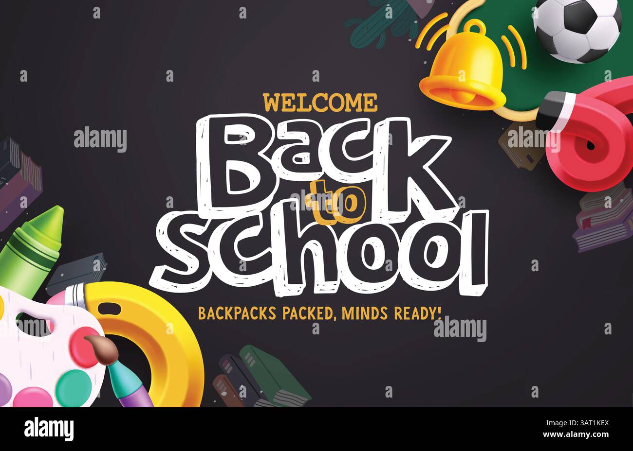 Welcome back to school greeting clipart border design. Back to school ...