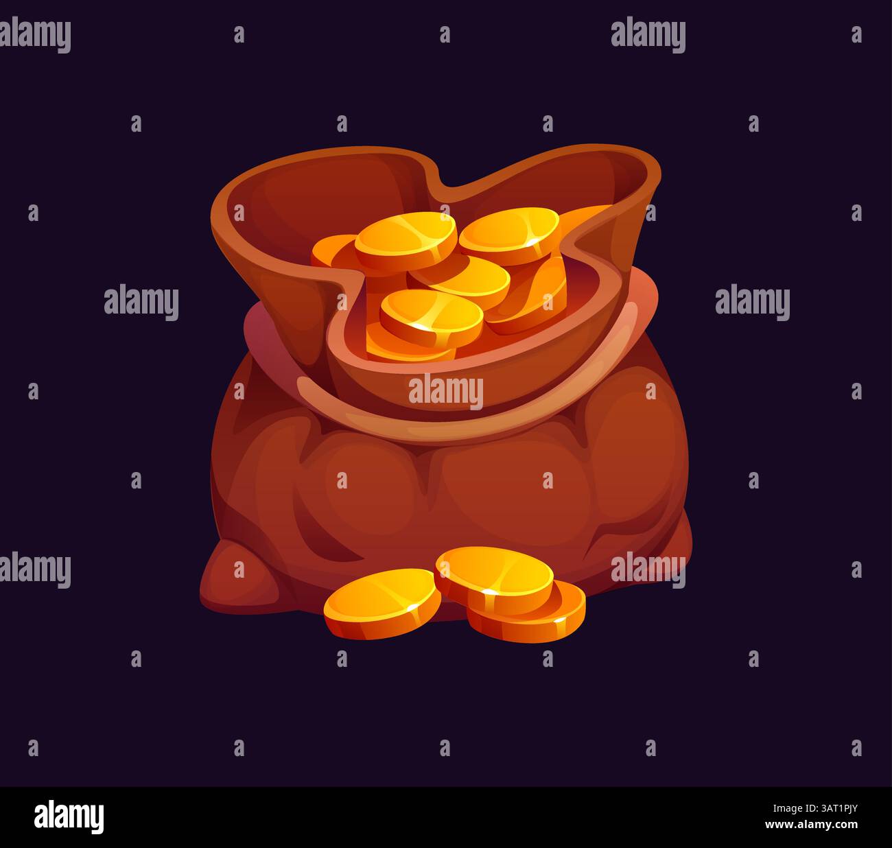 Old money bag antique coins Stock Vector Images - Alamy