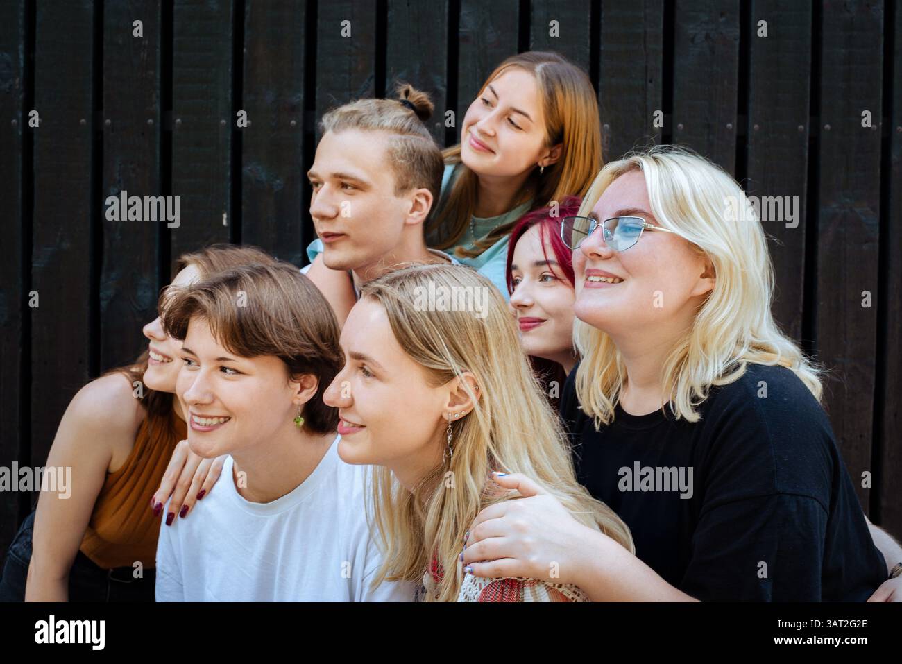 Group joyful smiling people hi-res stock photography and images - Alamy