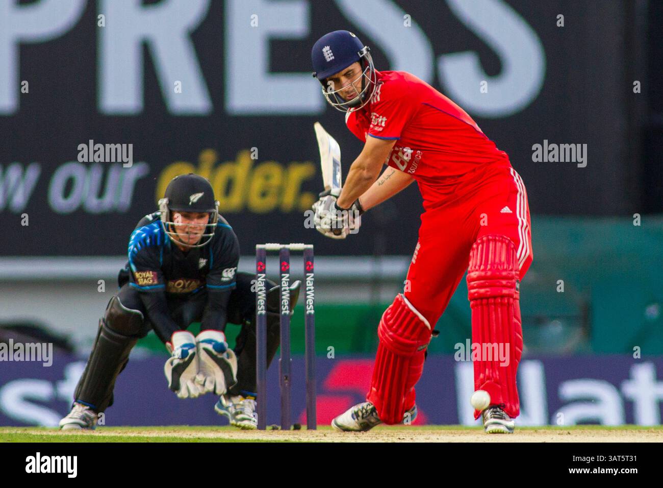 LONDON, ENGLAND - June 25: England's Alex Hales, batting during the NatWest T20 international cricket match at The Kia Oval Cricket Ground on June 25, 2013 in London, England. (Photo by Mitchell Gunn/ESPA)(Credit Image: © ESPA Photo Agency/Cal Sport Media/ZUMAPRESS.com) Stock Photo