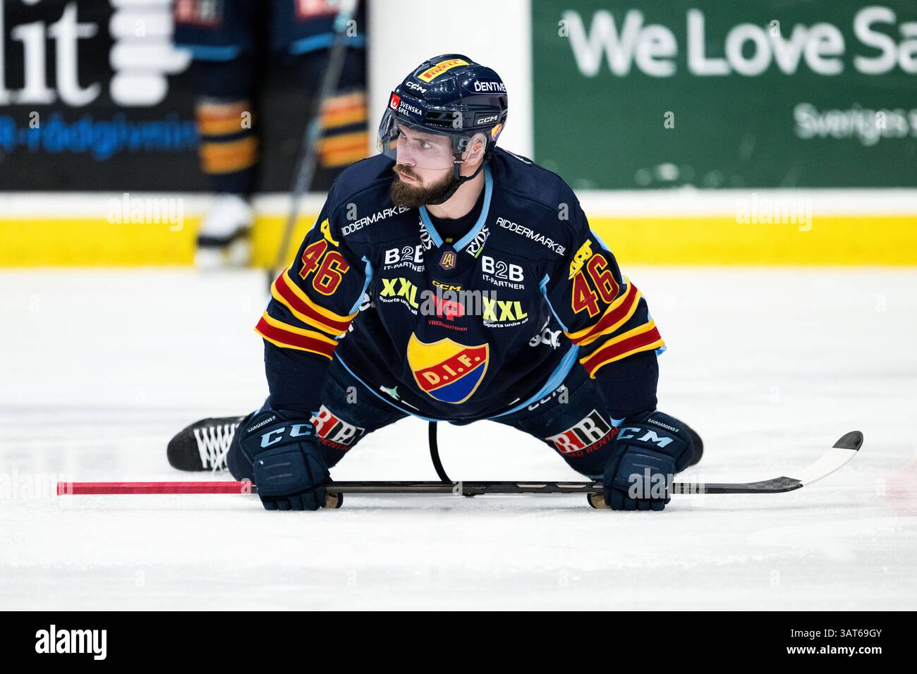 Stockholm, Sverige. 18th Apr, 2025. 250418 Djurgårdens Albin Grewe ...