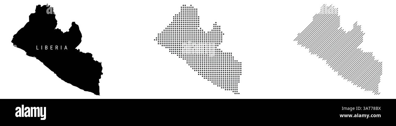 Stylized outline map liberia Black and White Stock Photos & Images - Alamy