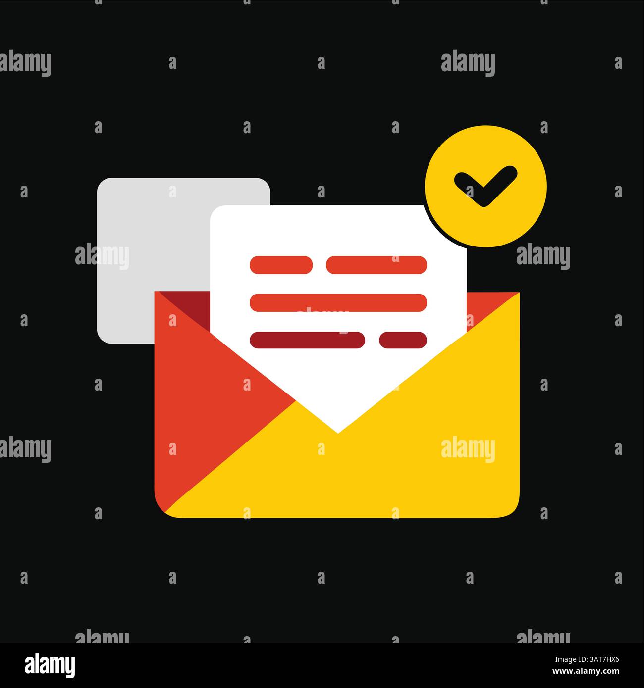 open envelope icon with check mark, approval symbol Stock Vector Image ...
