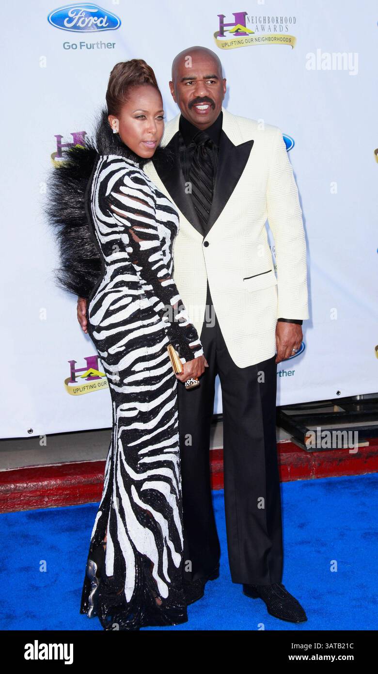 TV Host Steve Harvey with his wife Marjorie attending the Elie Saab's  Spring-Summer 2016 Women's collection presentation held Espace Ephemere  Tuilerie in Paris, France, on October 03, 2015. Photo by Laurent  Zabulon/ABACAPRESS.COM, image size:780x1390