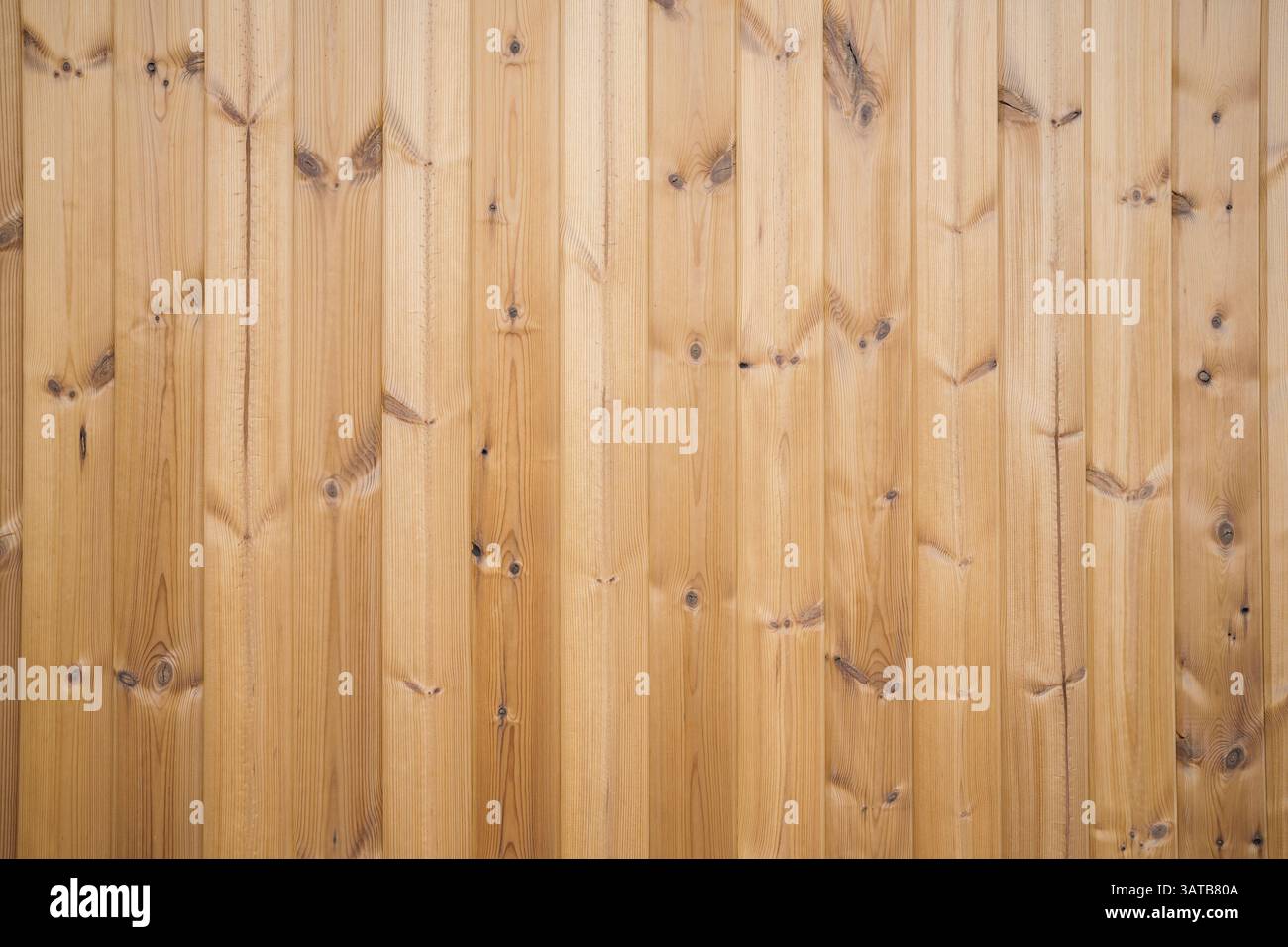 Wooden facade made from thermowood Stock Photo