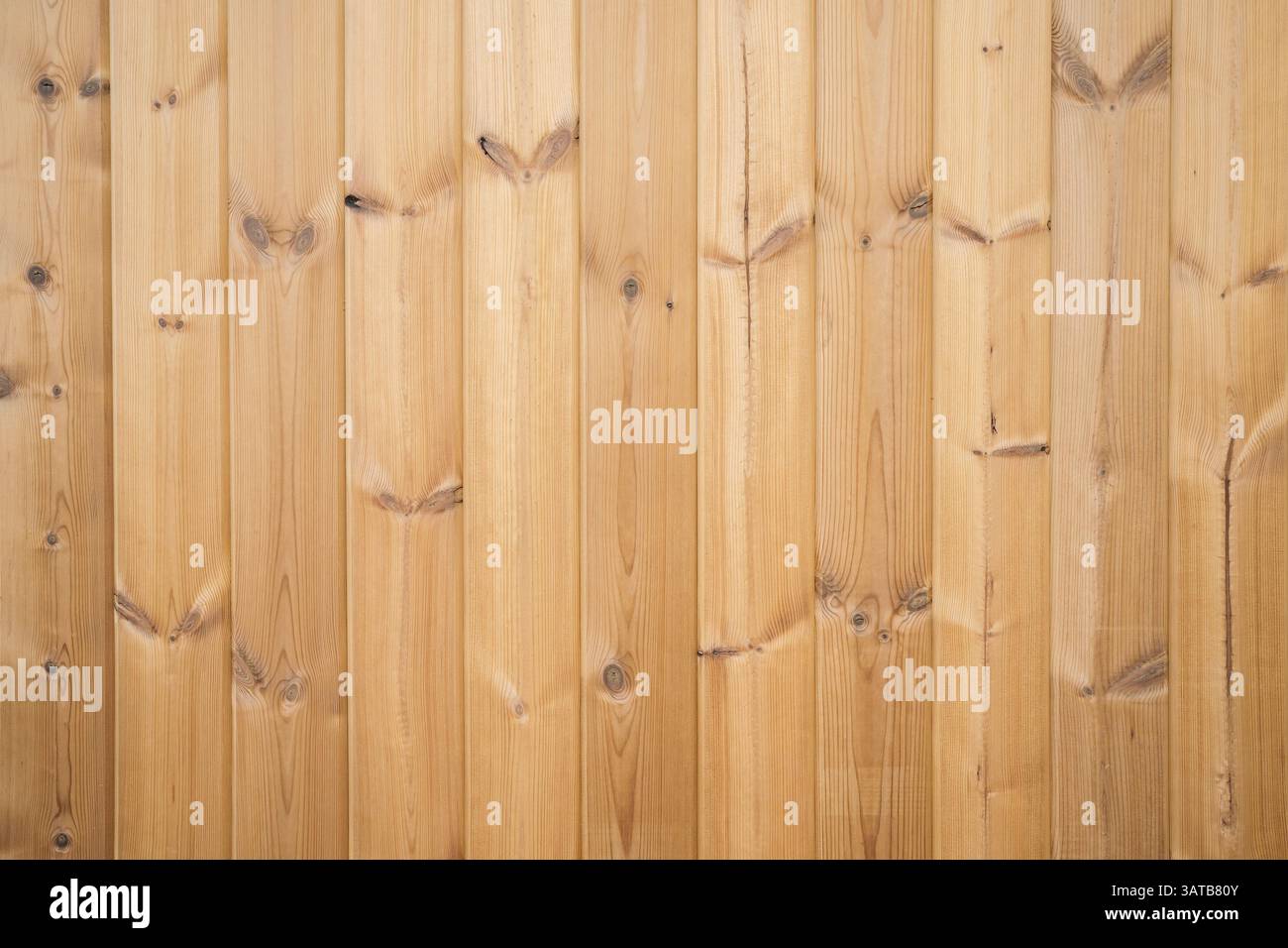 Wooden facade made from thermowood Stock Photo