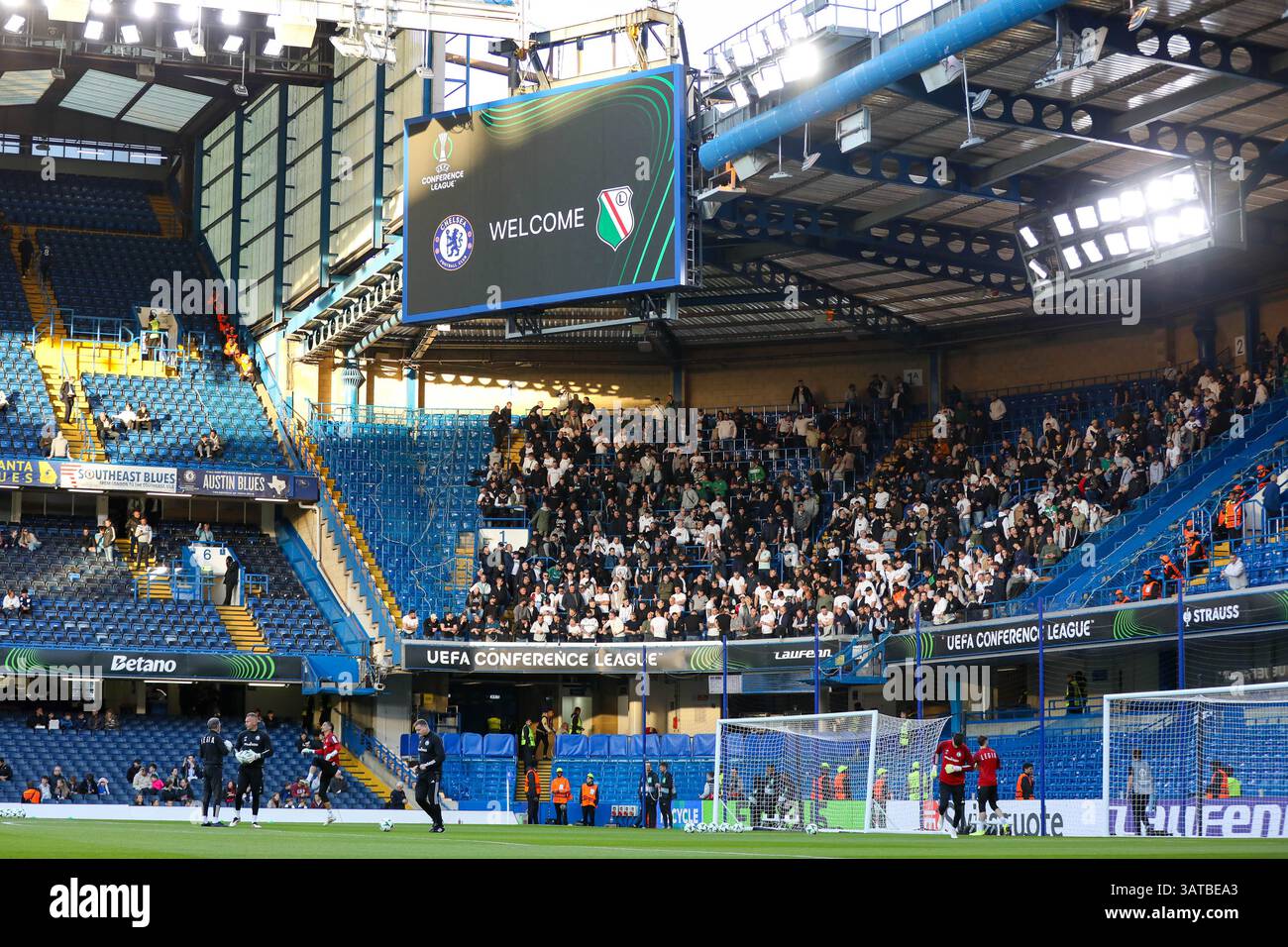 London, UK. 17th Apr, 2025. London, England, April 17th 2025: General view of the Legia Warszawa fans during the UEFA Conference League match between Chelsea and Legia Warszawa at Stamford Bridge in London, England (Alexander Canillas/SPP) Credit: SPP Sport Press Photo. /Alamy Live News Stock Photo