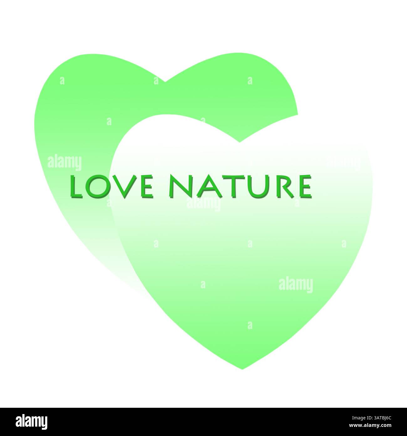 Love nature green heart symbol on white. Abstract design concept,logo ...