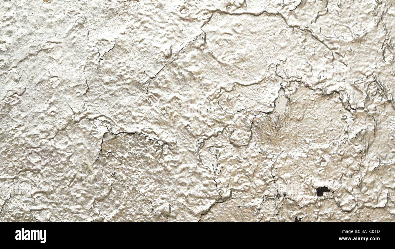 Cracks in silver wall - Background. Stock Photo