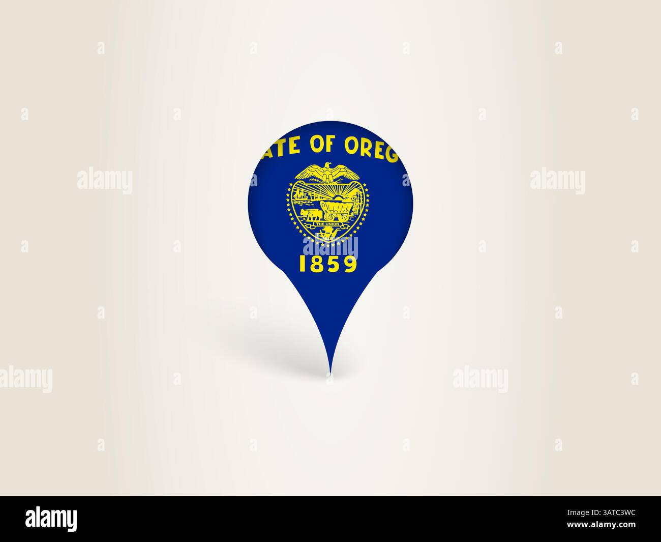 Pin Icon with Oregon National Flag. Location Marker Icon Stock Vector ...