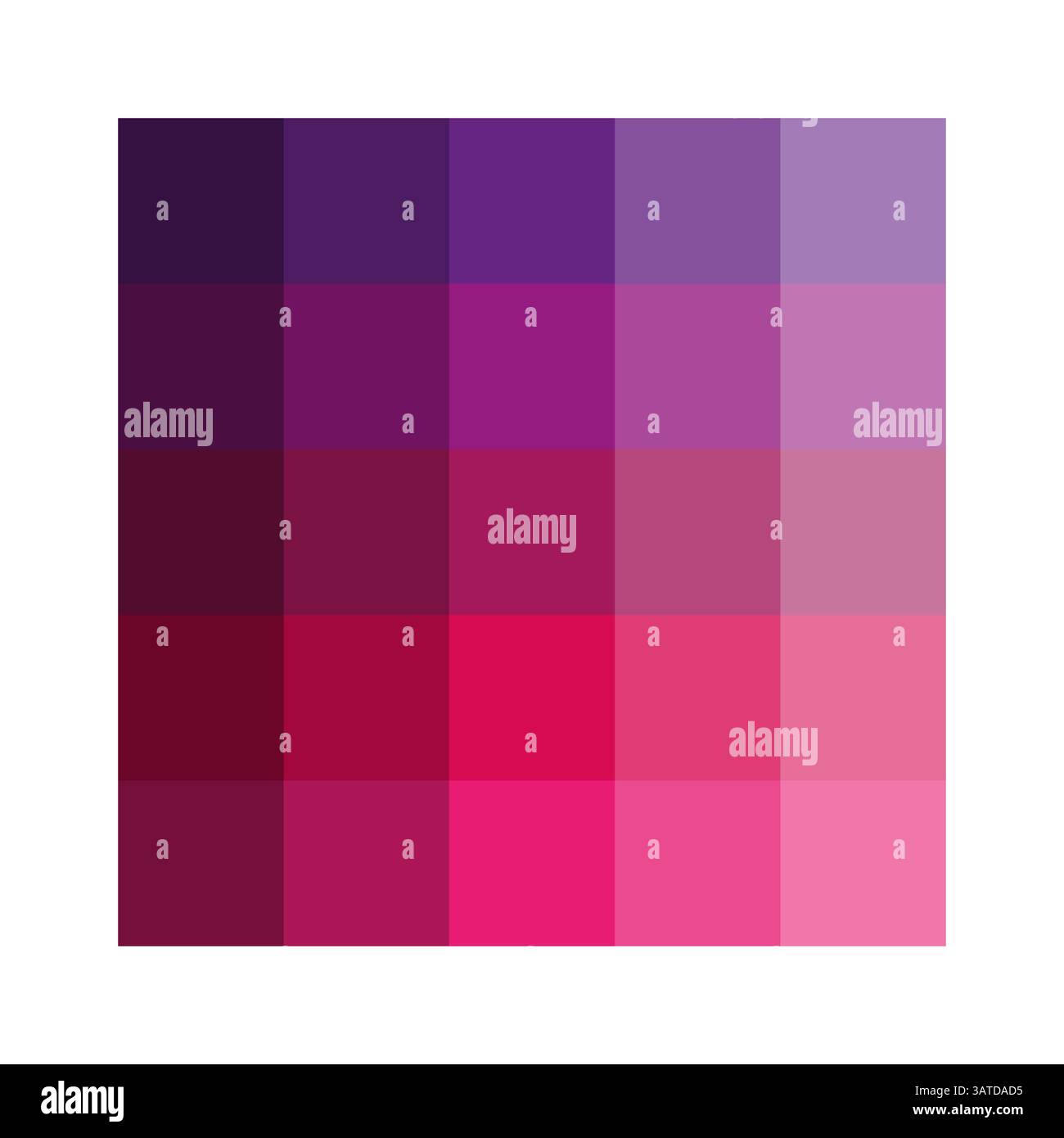 Purple color grid. Vibrant tone vector. Square palette pattern. Gradient block scheme Stock Vector