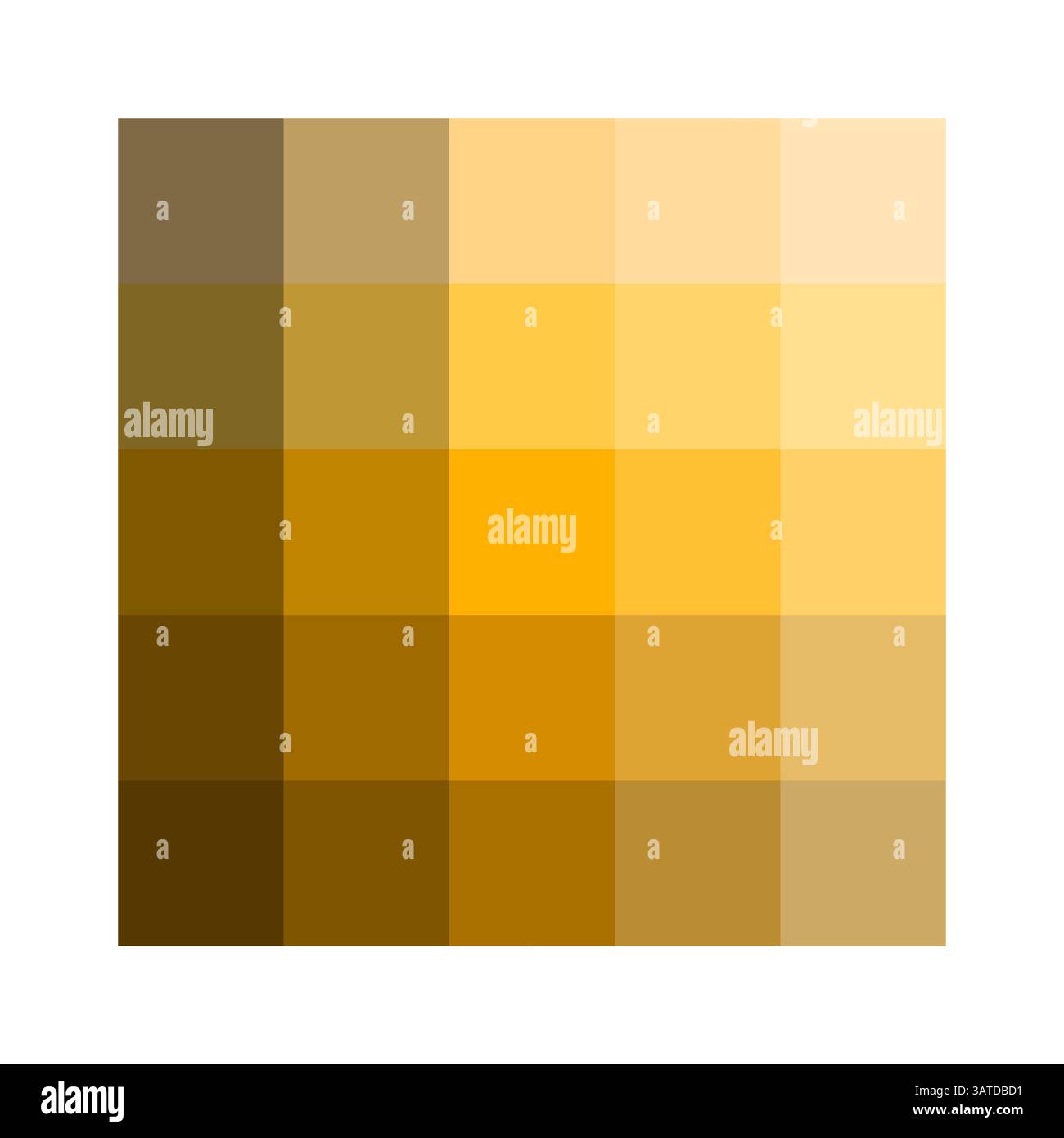 Yellow color grid. Warm tone vector. Square palette layout. Gradient block texture. Stock Vector