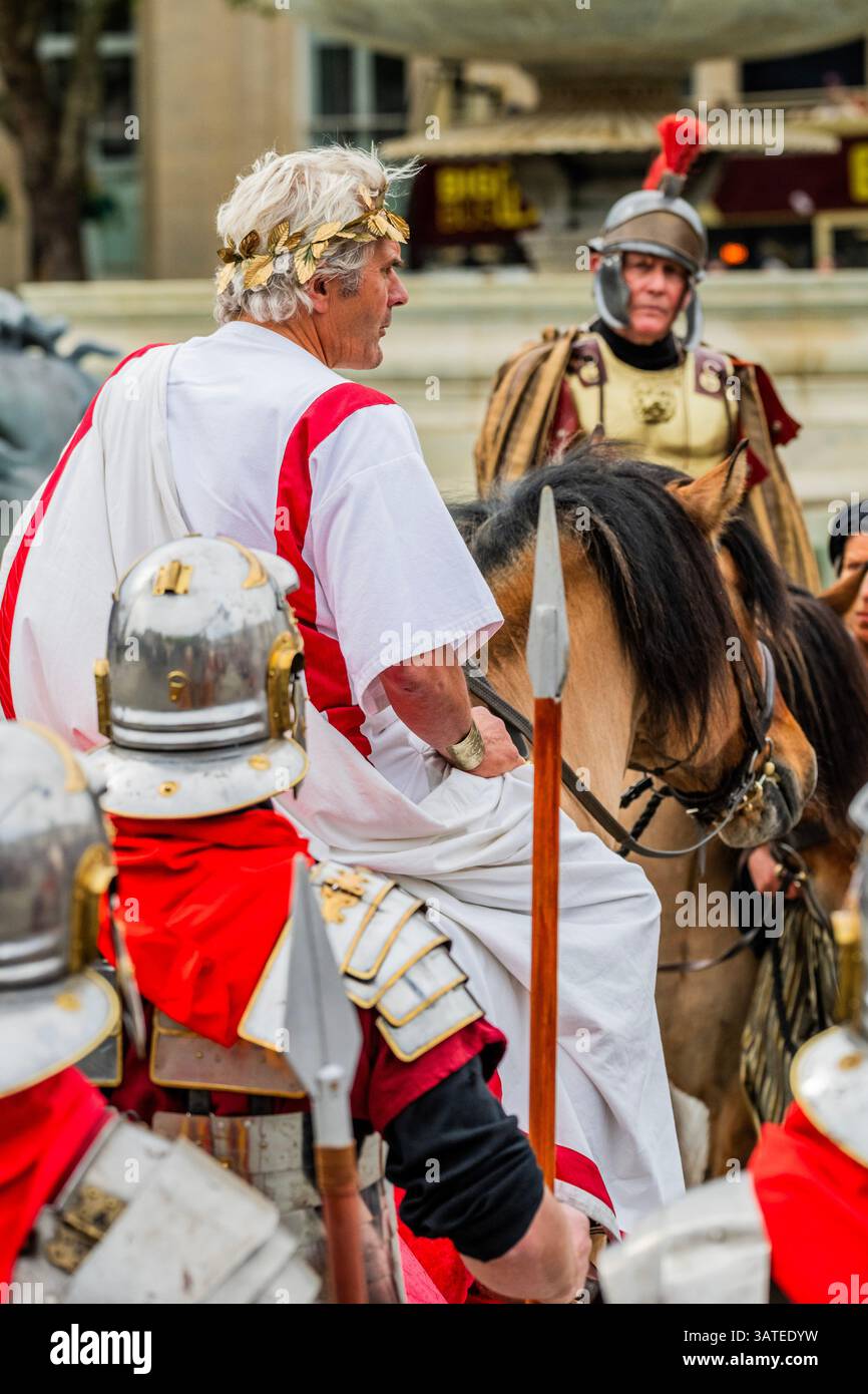 London, UK. 18th Apr, 2025. Pontius pilot arrives - The Passion of ...