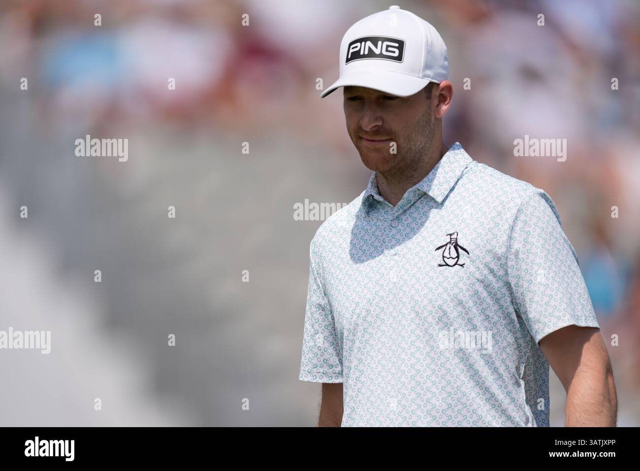 Brian Campbell walks on the 17th green during the second round of the ...