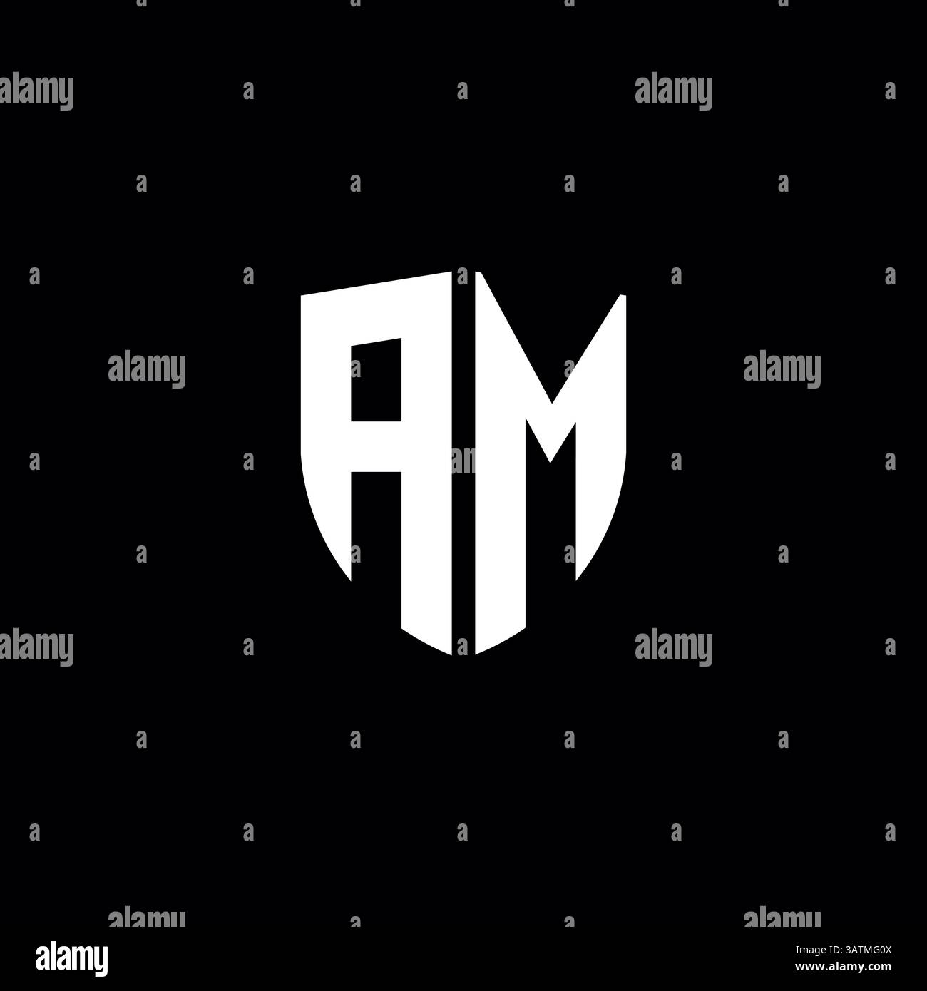Letter am or ma logo template Stock Vector