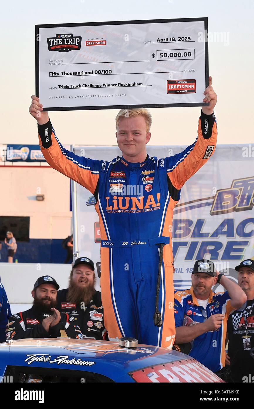ROCKINGHAM, NC - APRIL 18: Tyler Ankrum (#18 McAnally Hilgemann Racing ...