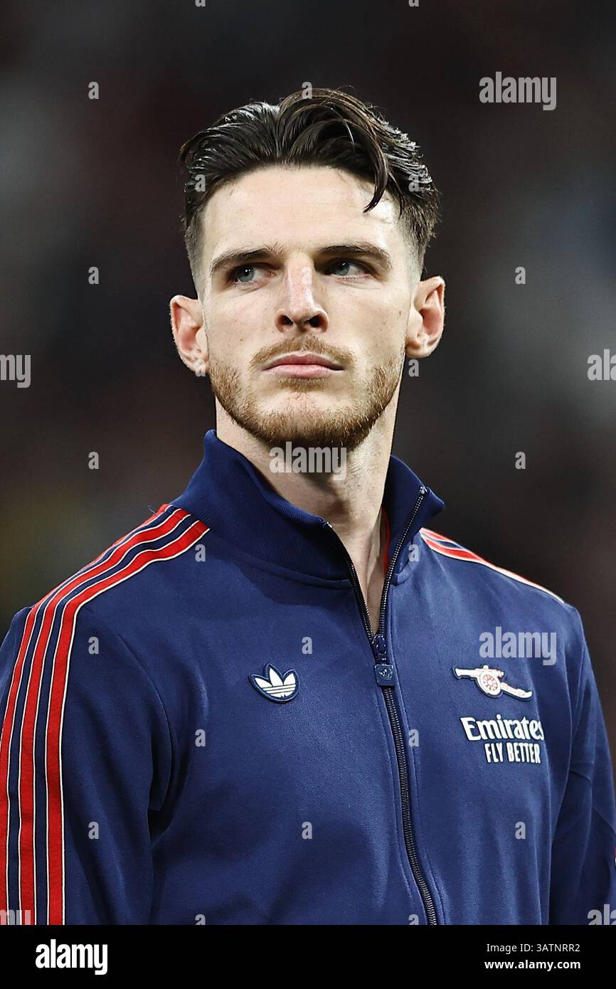 Madrid, Spain. 16th Apr, 2025. Declam Rice (Arsenal) Football/Soccer ...