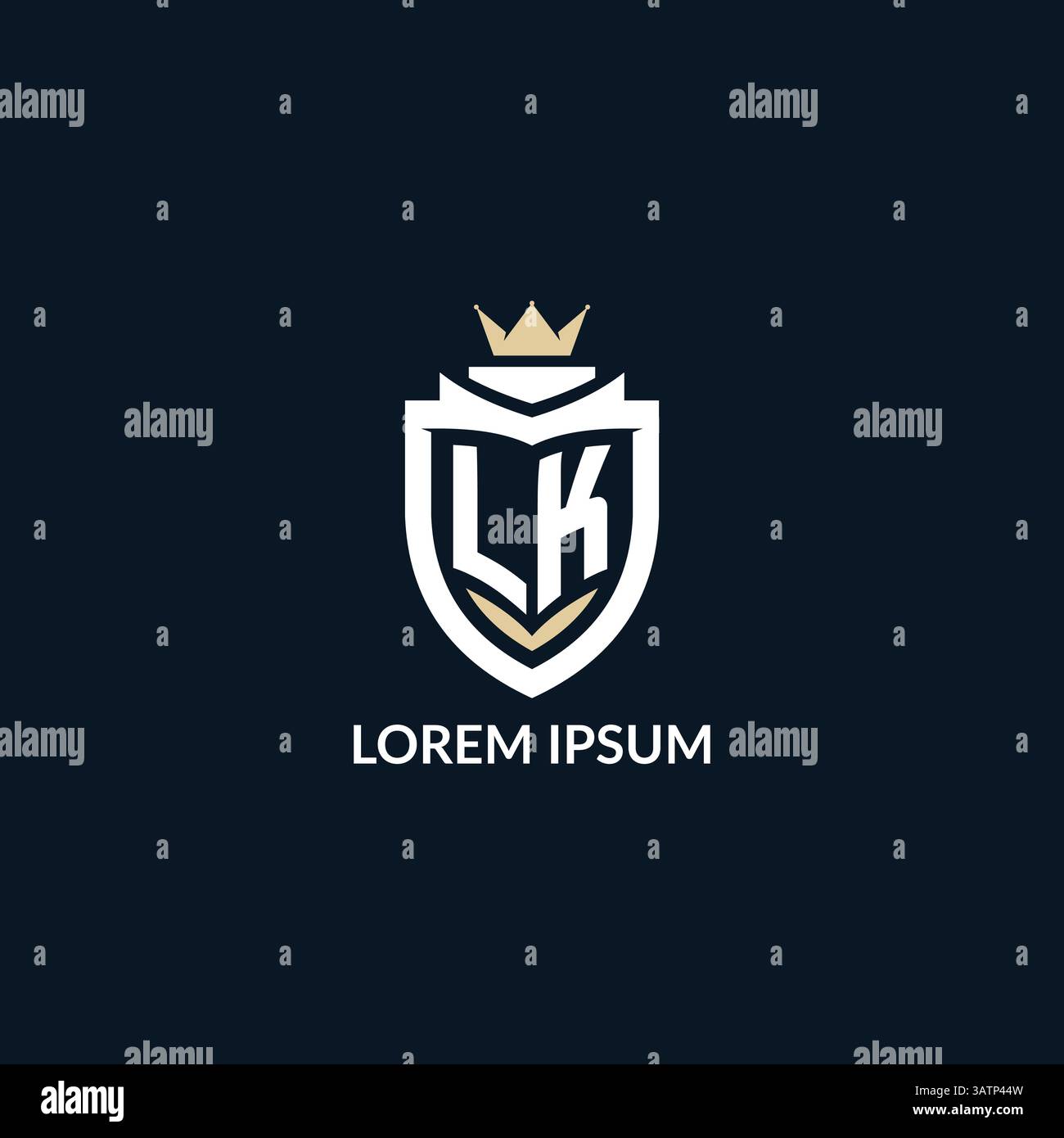Initial letter LK shield and crown logo style, esport team logo design ...