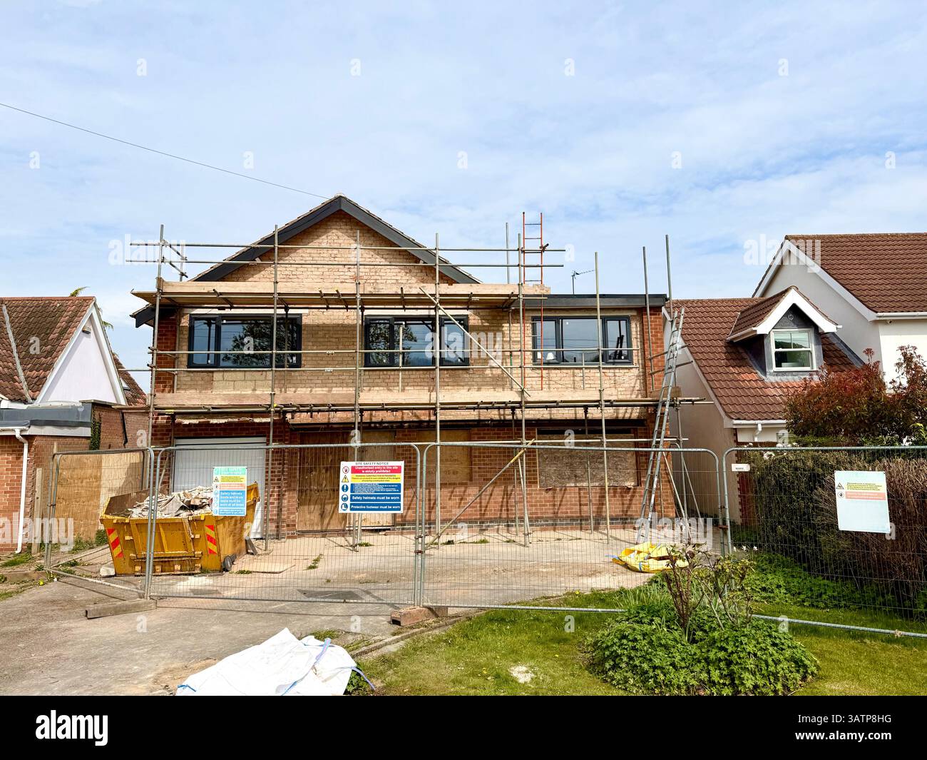 A property renovation in a village in England, U.K. Stock Photo
