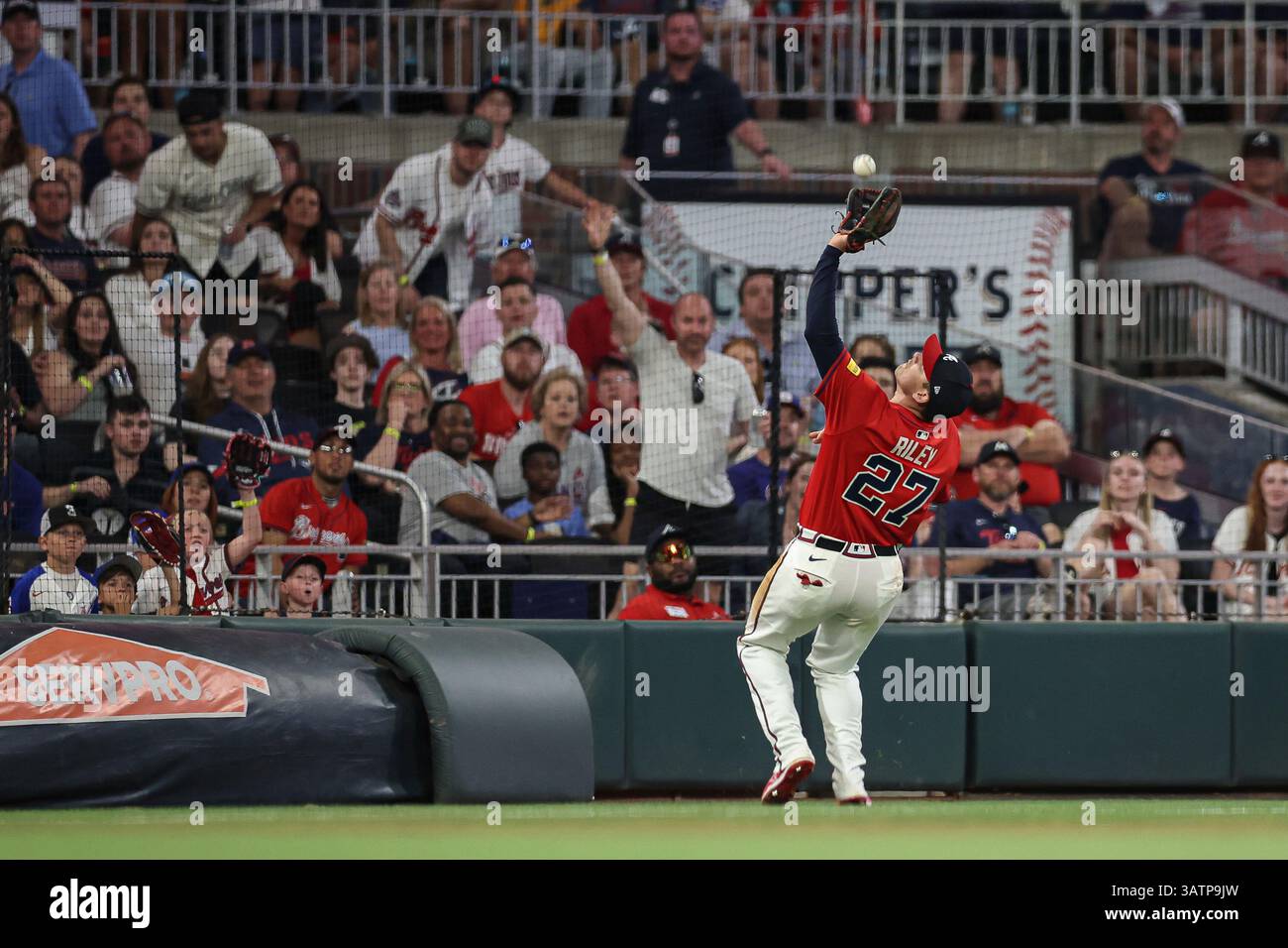 Austin Riley Third Base Atlanta Braves third base Austin Riley (27) makes a catch in the eighth ...