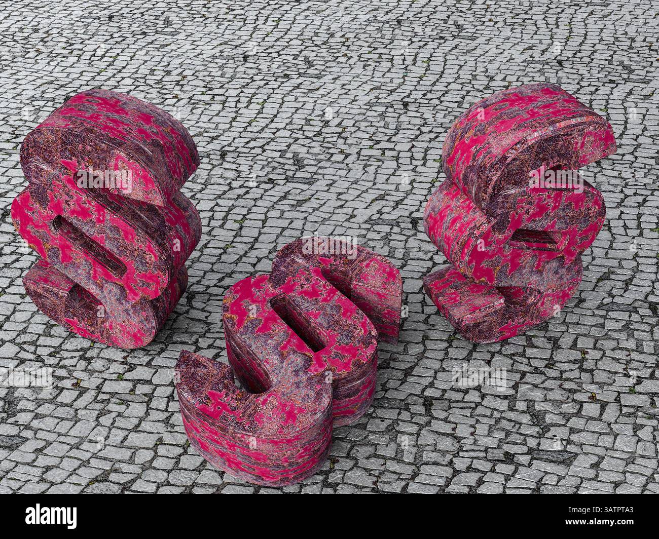 Symbolic image: Rusted red paragraphs on cobblestones Stock Photo - Alamy
