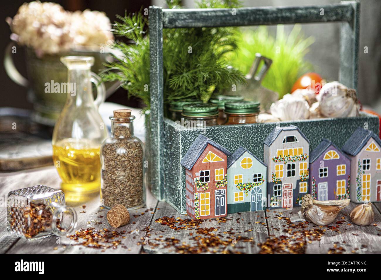 Still life with handmade artworks on a wooden studio background Stock ...
