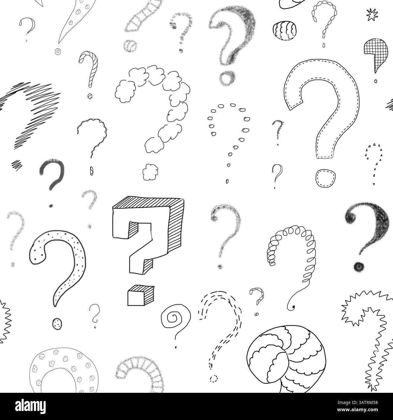 Child drawn question mark Black and White Stock Photos & Images - Alamy