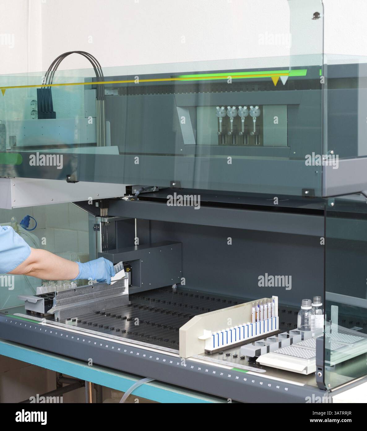 A nurse makes analysis at a laboratory Stock Photo