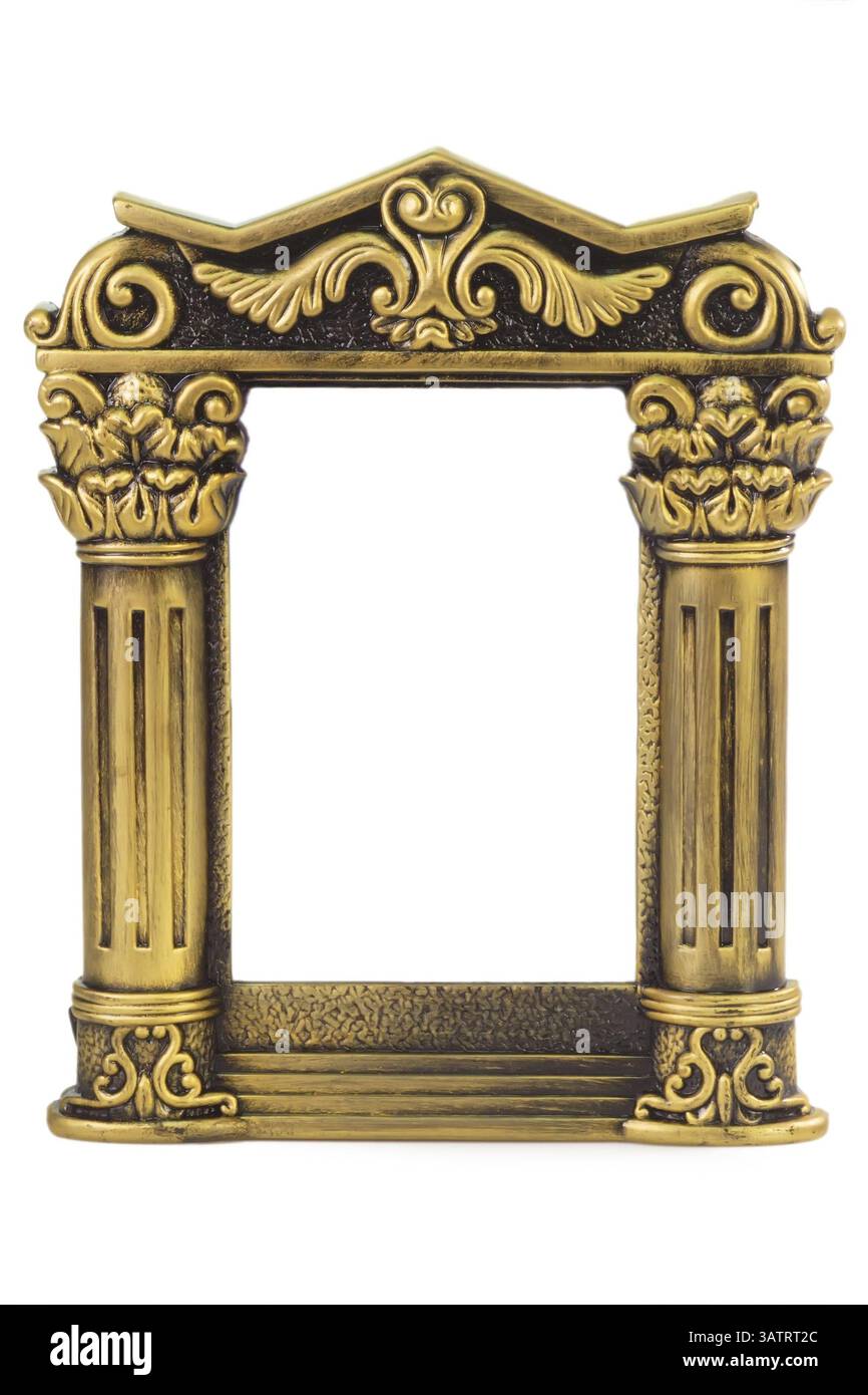 Baroque frame isolated on white background An old picture frame ...