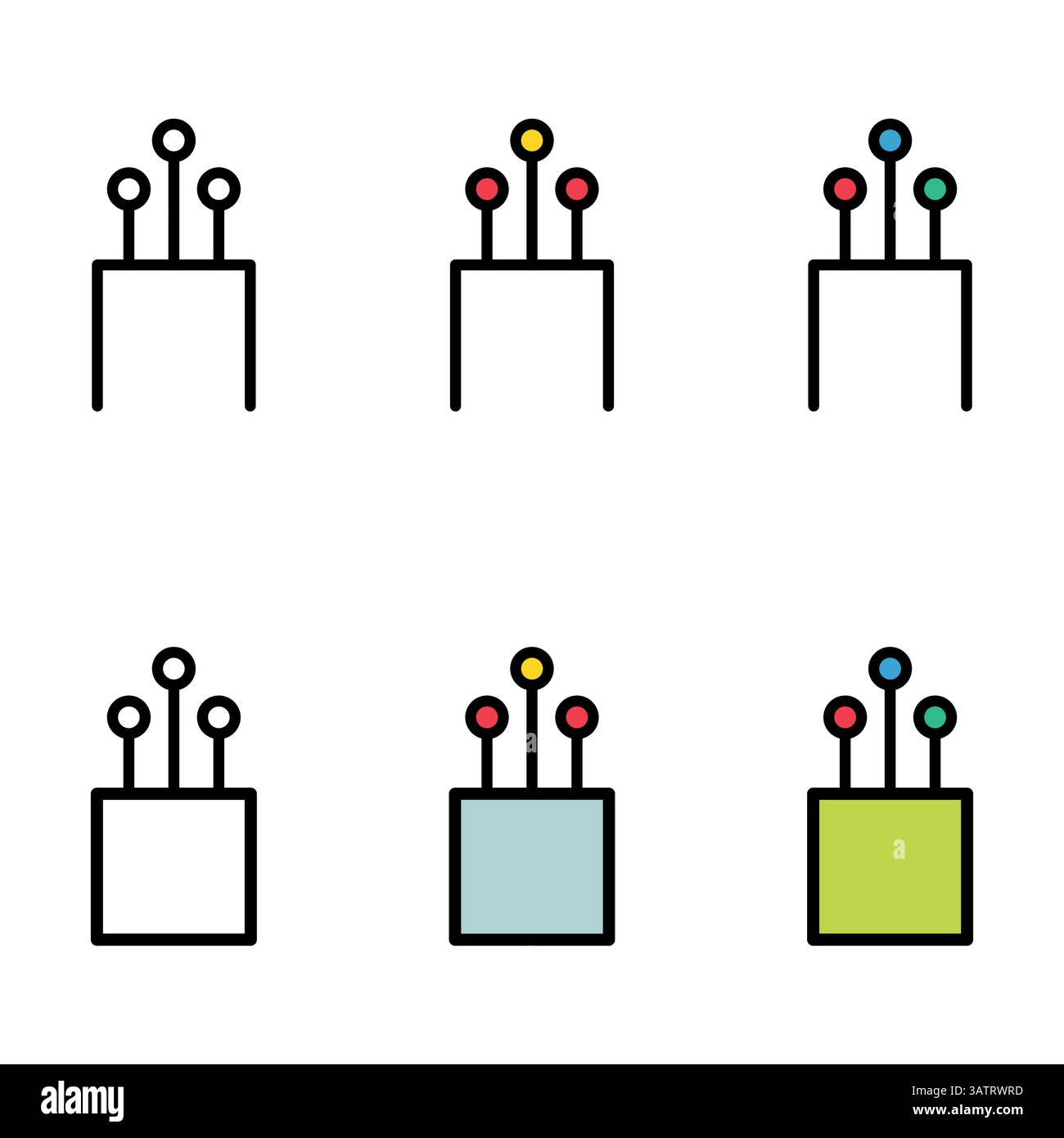 Set of optical cable icon, technology information web network, digital ...