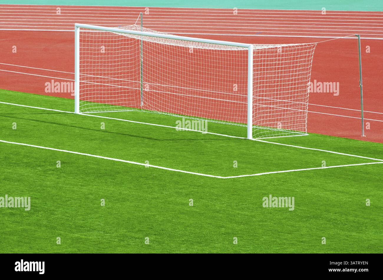 Empty football goal stadium hi-res stock photography and images - Alamy