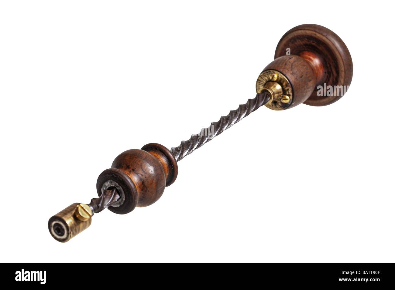 Old hand drill on an isolated background Stock Photo