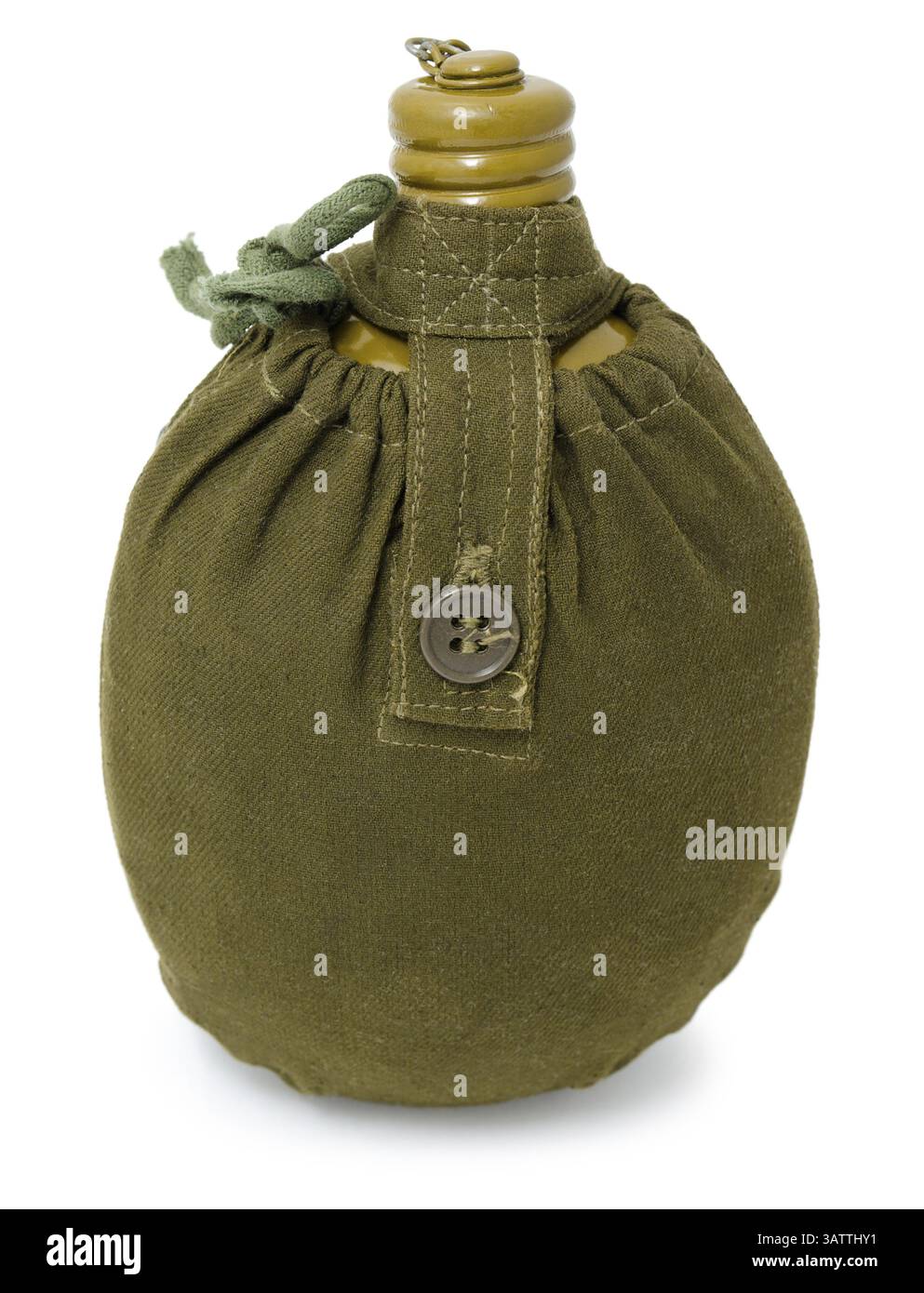 An aluminium canteen (flask) in a khaki cover Stock Photo - Alamy