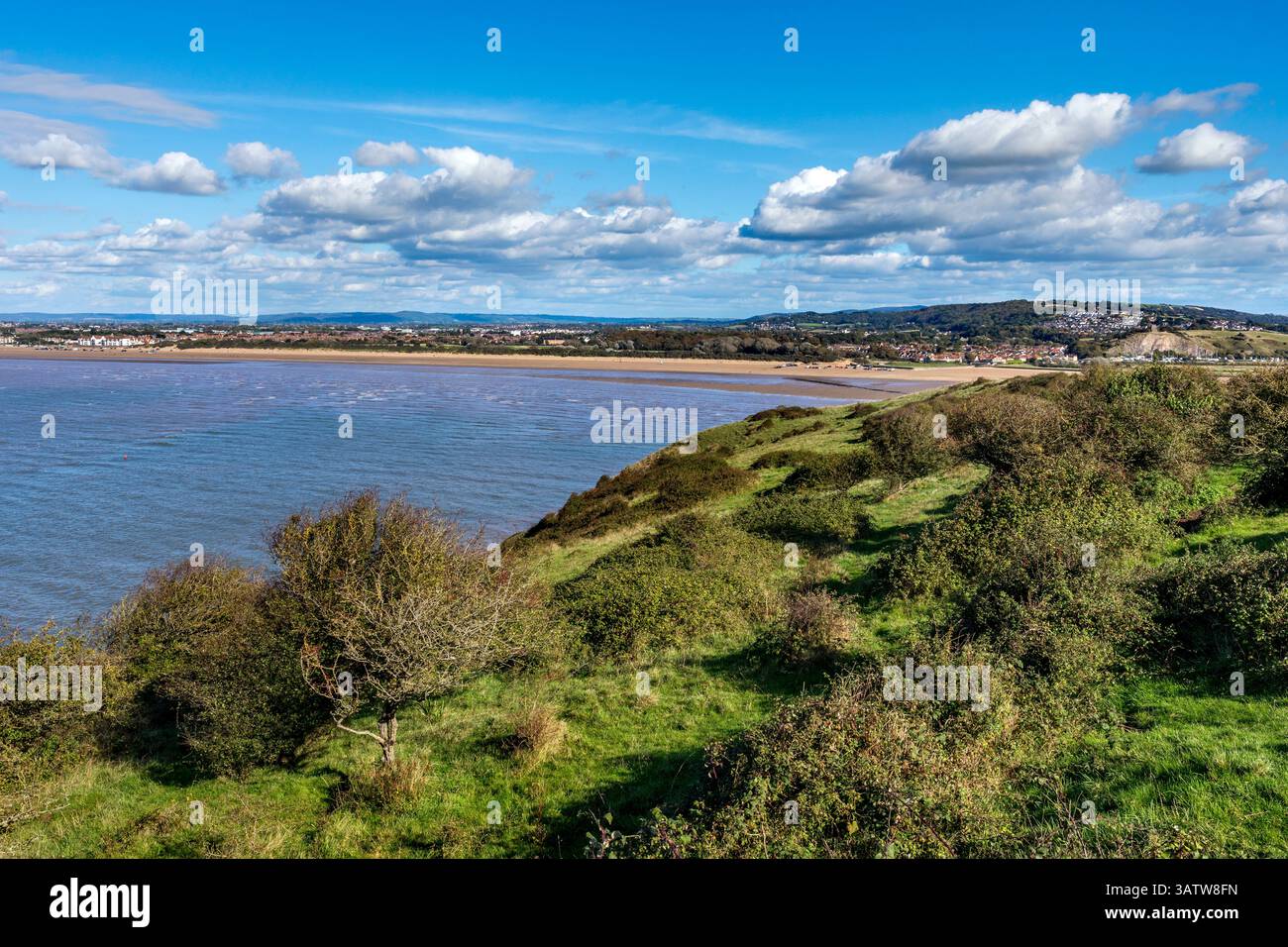 Brean Down; Looking Towards Weston Super Mare; Somerset; UK Stock Photo