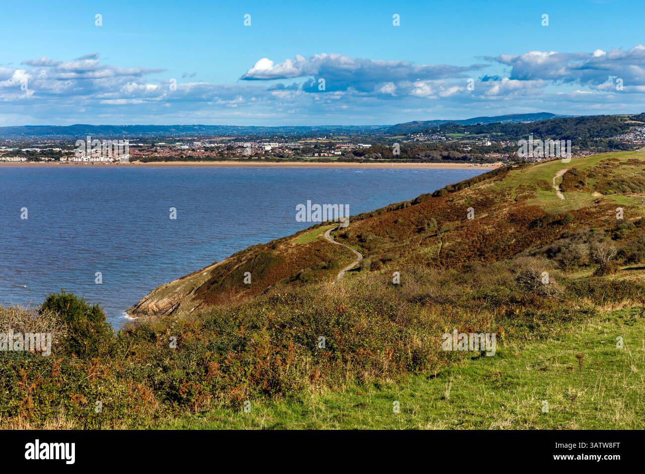 Brean Down; Looking Towards Weston Super Mare; Somerset; UK Stock Photo