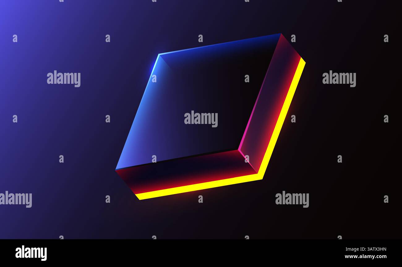 Brightly glowing glass computer chip. Technology concept. CPU processor. Glass computer microchip. Vector illustration Stock Vector